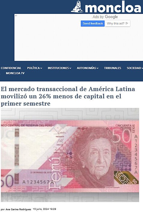 El mercado transaccional de Amrica Latina moviliz un 26% menos de capital en el primer semestre